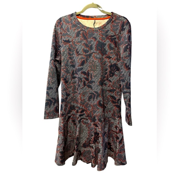 Tory Burch Dresses & Skirts - Tory Burch navy multi-color floral print long sleeve mini dress size L